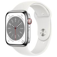 Смарт-часы Apple Watch S8 45mm Silver Aluminum Case with White Sport Band (MP6N3) в Mobile Butik