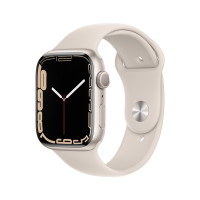 Смарт-часы Apple Watch S7 45mm Starlight Aluminum Case with Starlight Sport Band (MKN63) в Mobile Butik