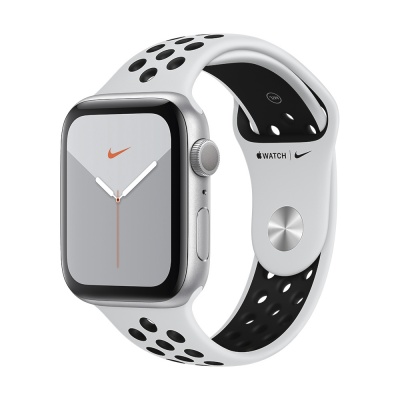 Apple Watch Series 5 GPS 44mm Aluminum Case with Nike Sport Band (Silver/Pure Platinum and Black) MX3V2  RU в Mobile Butik