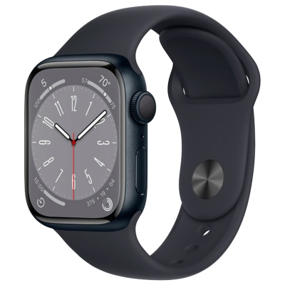Смарт-часы Apple Watch S8 41mm Black Aluminum Case with Black Sport Band M/L в Mobile Butik