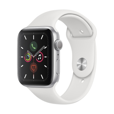 Часы Apple Watch Series 5 44mm Aluminum Case with Sport Band (Серебристый/Белый) (MWVD2) EU в Mobile Butik