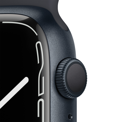 Смарт-часы Apple Watch S7 45mm Black Aluminum Case with Black Sport Band (MKN53) в Mobile Butik