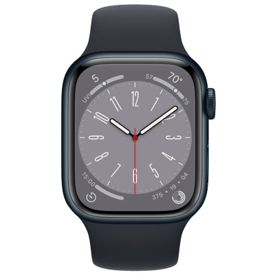 Смарт-часы Apple Watch S8 45mm Black Aluminum Case with Black Sport Band (MNP13) в Mobile Butik