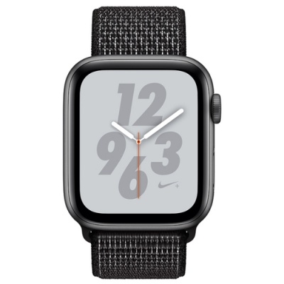 Apple Watch Nike+ Series 4 GPS (MU7J2RU/A) - 44 мм, алюминий «серый космос», спортивный браслет Nike чёрного цвета в Mobile Butik