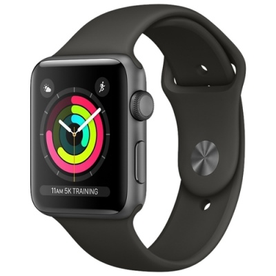 Apple Watch Series 3 GPS, 42mm Space Grey Aluminium, Black Sport Band MTF32EU/A в Mobile Butik