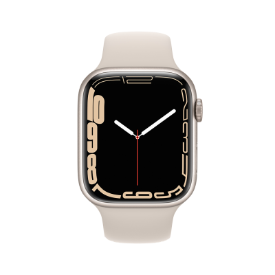Смарт-часы Apple Watch S7 45mm Starlight Aluminum Case with Starlight Sport Band (MKN63) RU в Mobile Butik