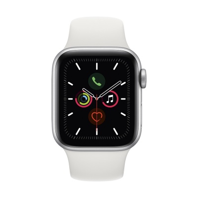 Часы Apple Watch Series 5 40mm Aluminum Case with Sport Band (Серебристый/Белый) (MWV62) в Mobile Butik