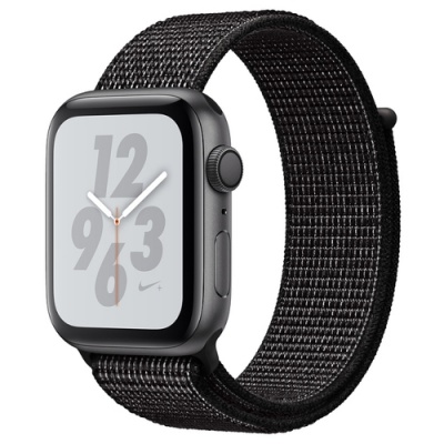 Apple Watch Nike+ Series 4 GPS (MU7J2) - 44 мм, алюминий «серый космос», спортивный браслет Nike чёрного цвета в Mobile Butik